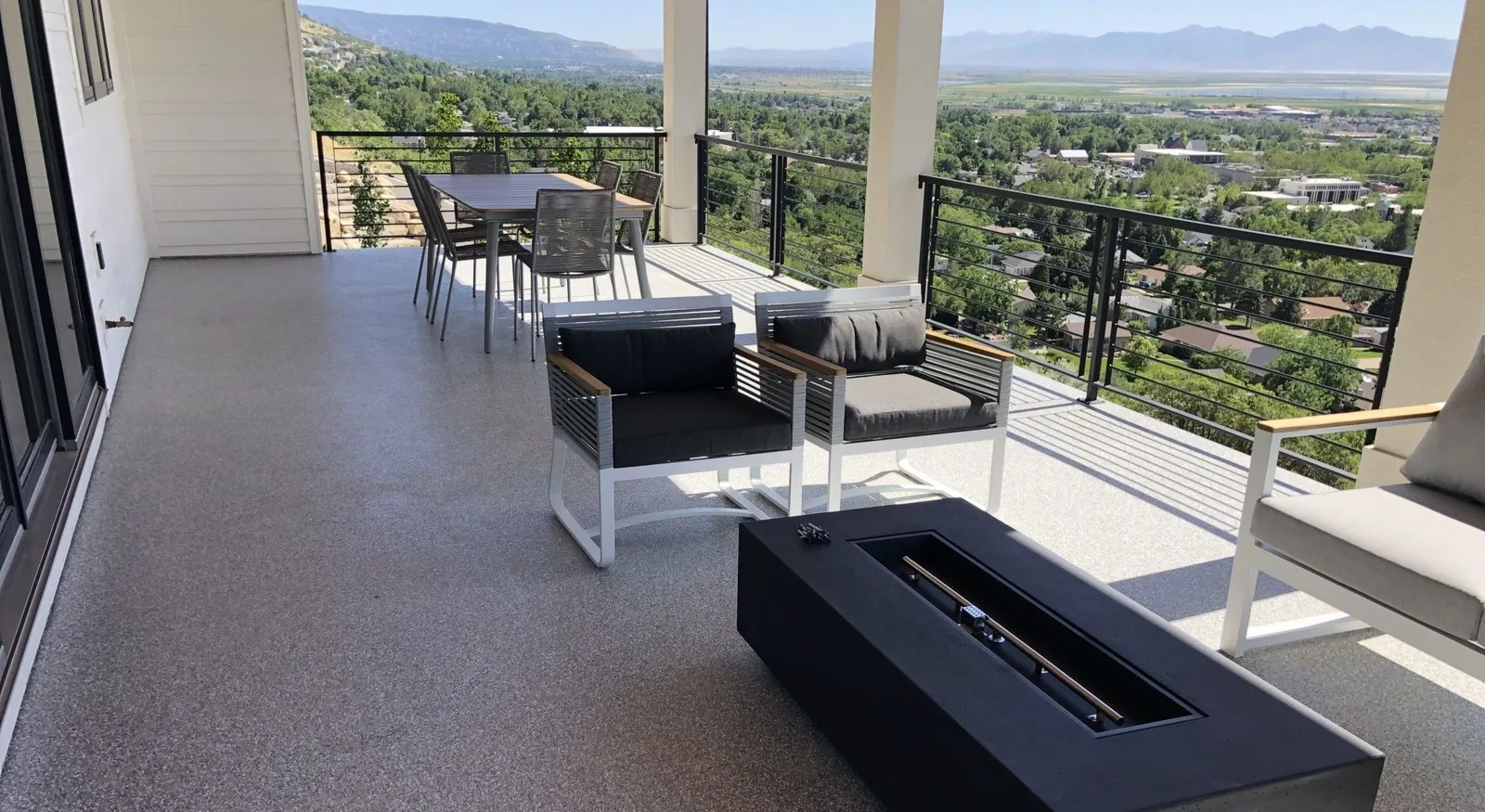 Waterproof deck coating with a valley view